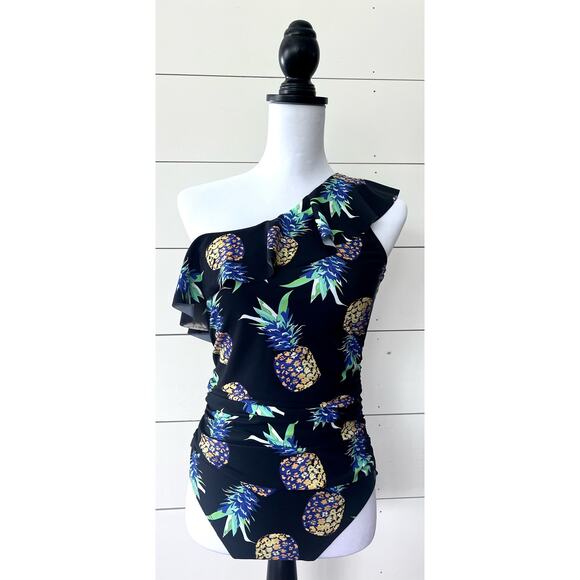 Hilor Womens One Piece Swimsuits with Pineapples - Size 10 - Picture 1 of 14